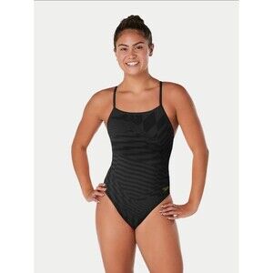 Speedo Women’s Deep Storm - Anthracite Double X- back 1 Piece Sz 32 New
